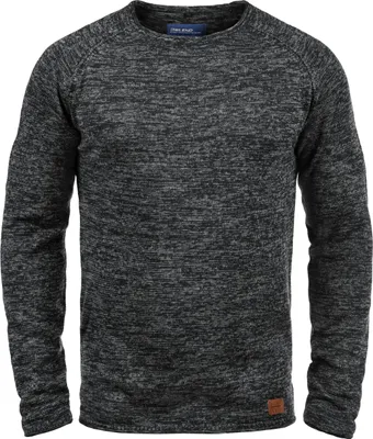 Produktbild von Blend BHDan Herren Strickpullover Feinstrick Pullover mit Rundhalsausschnitt Baumwollmischung Label-Patch Regular fit
