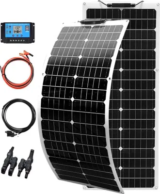 Obrázek produktu pro Sada solárních panelů XINPUGUANG, kapacita 50 W / 100 W, monokrystalický křemík, flexibilní design, 100W solární sada
