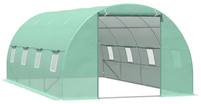 Image de Serre - Maison de jardin - Abri de jardin - Structure en arc - Grandes dimensions - Résistant aux intempéries, avec fenêtre