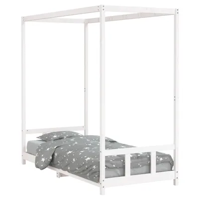 Image de vidaXL Lit d'enfant blanc 90x200 cm pin massif