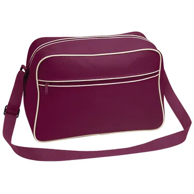 Immagine prodotto di BagBase BG14 | Borsa a tracolla retrò | 40 x 28 x 18 cm - Colore: Borgogna/Sabbia - Dimensioni: 40 x 28 x 18 cm