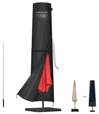 Obrázok produktu pre Ochranný obal na slnečník, 220x30/50 cm, 420D Oxford, vodotesný, s tyčou, kryt na záhradný slnečník