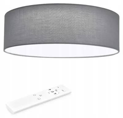 Zdjęcie produktu dla Lampa sufitowa LED 22W Ø40 cm jasnoszara ściemniana z pilotem