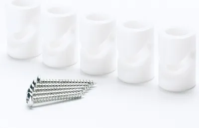 Produktbild von 5 Stück Wand- und Deckenpin, Kabelhalter als Deckenbefestigung für Textilkabel, (Ø 20 mm), Höhe 30 mm, Weiß