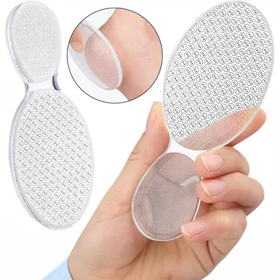 Produktbild von 2er-Set Glas-Fußfeilen – entfernt Hornhaut, Fersen-Peeling, Bimsstein für Diabetiker, tote Haut, professionelle Pediküre, Fußpflege-Werkzeug