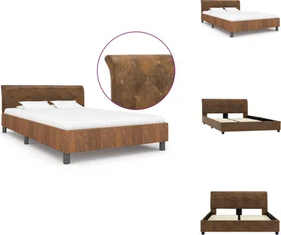 Produktbild von vidaXL Bettgestell Braun Wildleder-Optik 120 × 200 cm -  Betten & Bettgestelle