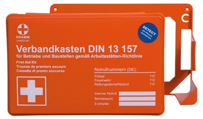 Produktbild von Gramm Erste Hilfe Verbandkoffer MINI- DETECT für Food- und Lebensmittelindustrie DIN 13 157:2021-11 Größe