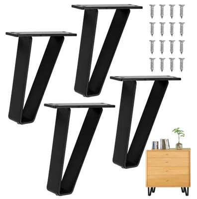 Productafbeelding van Set van 4 tafelpoten met een haakdesign, 17 cm