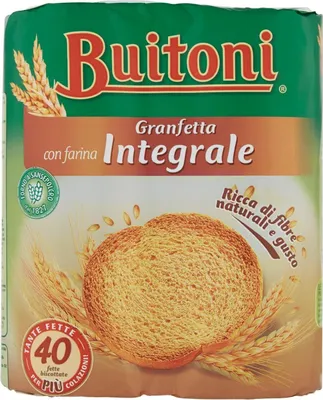 Produktbild von 6x Buitoni Granfetta Fette Biscottate Integrali mit Vollkornmehl 40 fette Vollkorn Zwieback Kekse 300g