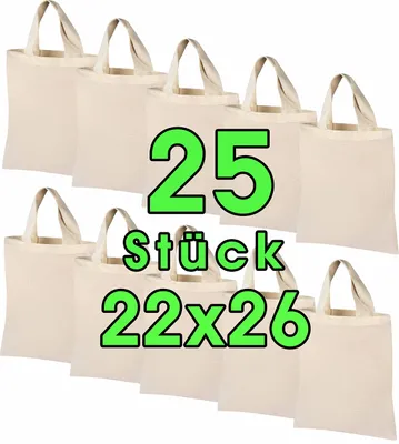 Immagine prodotto di ELES VIDA: 25 sacchetti in cotone, dimensioni 22x26 cm, piccoli – sacchetti in juta – colore naturale