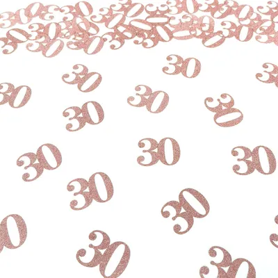 50er-Pack Konfetti Nummer 30 Roségold für Geburtstag