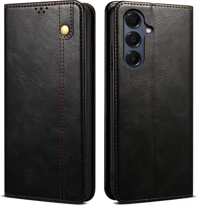 Image de Etui pour Samsung Galaxy S25 FE étui en cuir avec fonction stand noir
