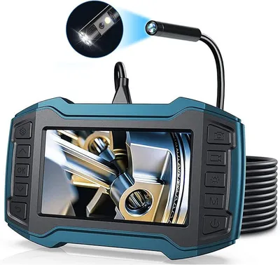 Produktbild von 1080P-Endoskopkamera mit Doppelobjektiv,4,5-Zoll-IPS-Bildschirm, wasserdichte IP67-mit 6 einstellbaren LED-Leuchten, 5 Meter halbstarres Kabel1080P-En