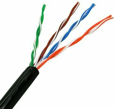 Immagine prodotto di Aisens - Cavo di rete impermeabile per esterni rj45 cat.5e utp rigido awg24, nero, 305m