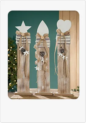 Produktbild von Weihnachten Holz Ständer Modell sort 1xStern oder 1xKerze oder 1xHerz