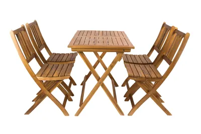 Produktbild von Balkonmöbel Set 5tlg Akazie Klapptisch 80 x 60 cm SKARA/BLOOM