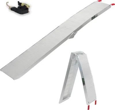 Produktbild von TRUTZHOLM 1 x Alu Auffahrrampe 205 cm 340 kg Tragkraft klappbar rutschhemmend gerillt Verladerampe