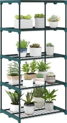 Obrázek produktu pro Stojan na květiny - Stojan na květiny z oceli - 67 x 49 x 105 cm - Tmavě zelený