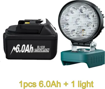 Image de Batterie de rechange compatible Makita, 18V Li-Ion 6Ah 18650, or, convient pour BL1830/BL1840/BL1850
