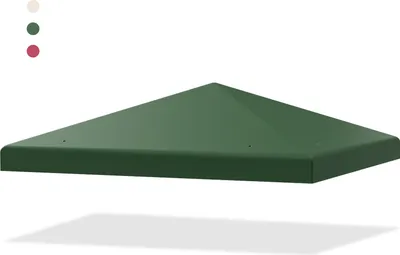 Image de COSTWAY Toit de rechange 3x3m pour pavillon de jardin, couverture de pavillon de rechange avec trous d'évacuation & velcro (vert foncé)
