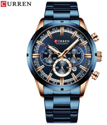 Produktbild von CURREN 8355 klassische Herren-Quarzuhr im Business-Stil, wasserdicht bis 3 ATM, großes Gehäuse, großes Zifferblatt, Leuchtzeiger, Kalender, Minutenzeiger, Sekundenzeiger, Chronograph