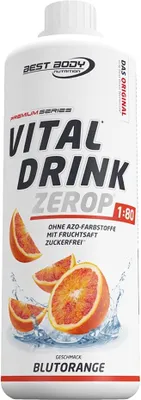 Produktbild von Best Body Nutrition - Vital Drink Zerop - 1000 ml Flasche, 1 x 1000 ml Flasche, Geschmack: Blutorange