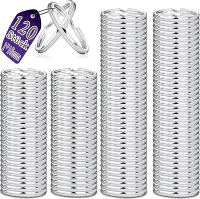 Produktbild von Schlüsselringe aus Edelstahl, Runde Flache Schlüsselanhänger Ringe, Split Ring für Auto, Haus, Schlüssel Zubehör
