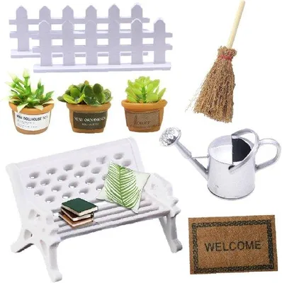 Produktbild von Miniatur-Tischgarten-Gartenwerkzeug-Satz - Dekorative Mini-Garten - 9 Teile