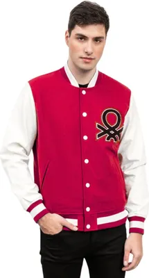Produktbild von United Colors of Benetton Herren Baseball Jacke rot Wolle XXL