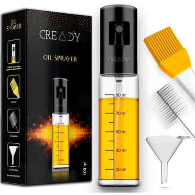 Productafbeelding van Oliespray oliefles spuitfles - RVS - Zwart - 100 ml