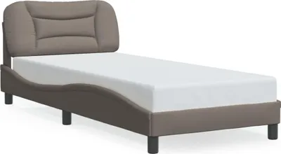 Produktbild von vidaXL Bettgestell mit LED ohne Matratze "Hvar" Taupe 80x200 cm Stoff