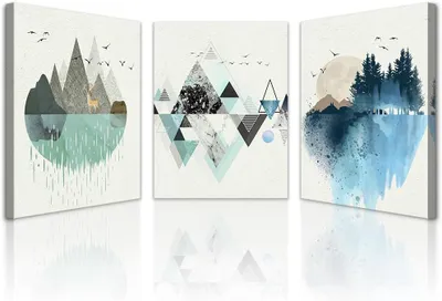 Produktbild von 3-teiliges Set mit abstrakten Berg-Leinwandbildern für die Wohnzimmerdekoration,Wandbild,Leinwand Bilder