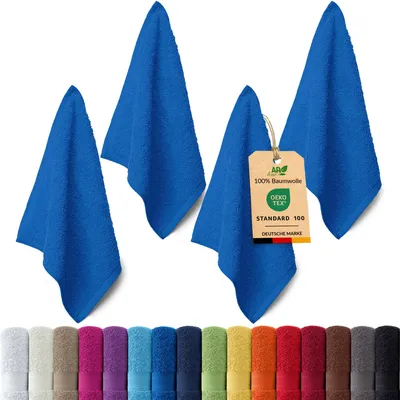 Produktbild von 4er-Set ARIZONA Handtuch-Serie von AR Line – 100% Baumwolle, 500 g/m², 4er-Set Seiftücher 30x30 cm, Royalblau