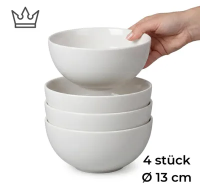 4er-Set Premium Porzellan Schüssel Ø13 cm – Elegante Schale für feine Vorspeisen und Beilagen