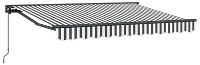 Produktbild von Manuell einziehbare Markise Anthrazit und Weiß 3,5 x 2 m