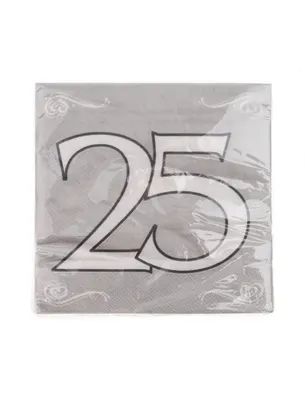 Produktbild von Servietten 25 Jahre silber 20 Stk.