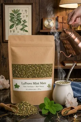 Produktbild von LaProve Mint Mate – Yerba Maté & Minze Kräutertee-Energieaufguss – Natürliche Koffein-Teemischung – 250 g
