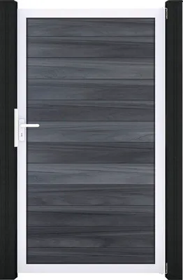 Produktbild von Einzeltor GroJa Solid vormontiert ohne Pfosten Rahmen silber 100 x 180 cm steingrau