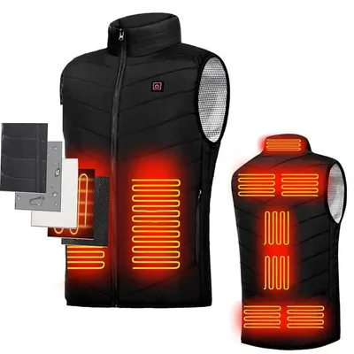 Produktbild von Beheizbare Weste, Intelligente Heizweste Herren, USB beheizbar, 9 Heizbereiche, 3 Temperaturstufen, XL