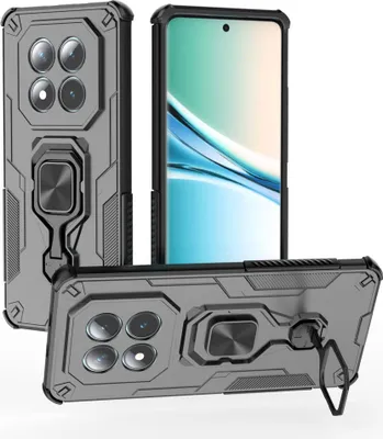 Immagine prodotto di Custodia per Xiaomi Redmi Note 15 5G con supporto in metallo e paraurti nero