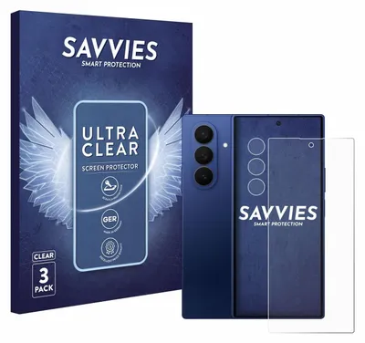 A product shot of a phone screen protector packaging and a phone.