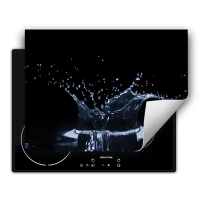 Produktbild von DarHaus Herdabdeckplatte 80x52 cm Anti Rutsch Matte Aufrollbar, schwarz - Wasser
