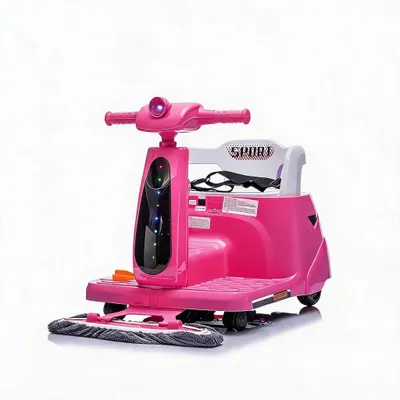 Kinder-Elektroauto 12 V 2-in-1 mit Wischfunktion, rosa