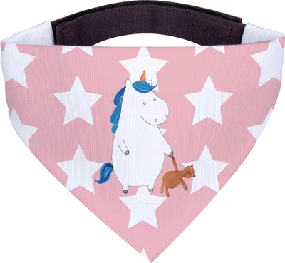 Produktbild von Mr. & Mrs. Panda Hundehalstuch Einhorn Teddy - Rot Pastell - Geschenk, Dreieckstuch, Bandana, Schal Hunde, Gute Nacht, Bett, Single, Einhörner, Halstuch für Hund, Unicorn