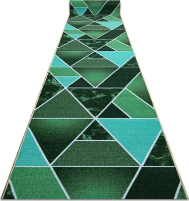 Produktbild von Läufer rutschfest TRÓJKĄTY Dreiecke, gummi grün 90cm Grün 90x240 cm