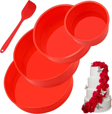 Produktbild von BPA-freie Silikon-Backformen-Set für Schichtkuchen und mehr