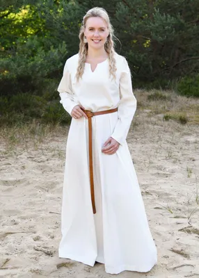 Produktbild von Battle-Merchant Leichtes Mittelalterkleid Milla, Wikingerkleid, natur - Gothic Wikinger LARP Mittelalter Kleid Kostüm Größe: S