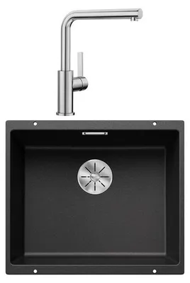 Image de Pack évier + mitigeur massif inox brossé et silgranit - Blanco - 528441 -