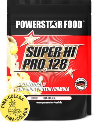 Produktbild von Powerstar SUPER HI PRO 128 | Mehrkomponenten Protein-Pulver 1kg | Höchste Biologische Wertigkeit | Protein-Shake zum Muskelaufbau | Pina Colada