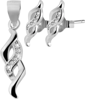 Produktbild von 925/- Echt Silber Schmuckset "Ranim" mit Ohrringen und Anhänger, 925/rhodiniert